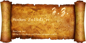 Hodos Zoltán névjegykártya